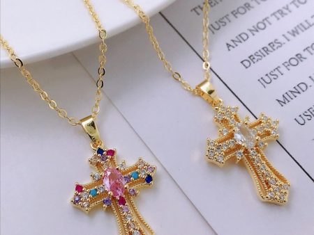 Luxury Zircon Cross Necklace For Discount