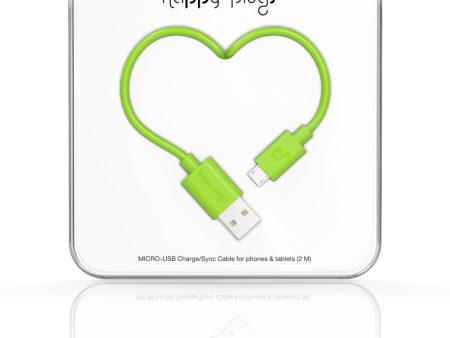 Happy Plugs Micro-USB Charge Sync Cable (2Meters)- Green Online Sale