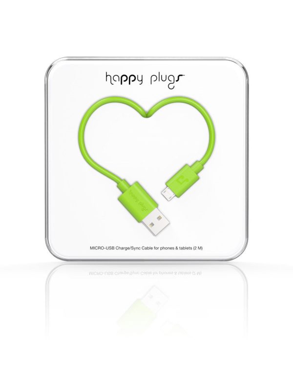 Happy Plugs Micro-USB Charge Sync Cable (2Meters)- Green Online Sale