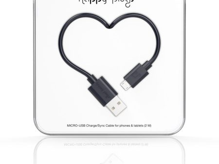 Happy Plugs Micro-USB Charge Sync Cable - Black Online now