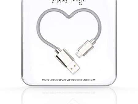 Happy Plugs Micro-USB Charge Sync Cable - Silver (Deluxe Edition) Fashion