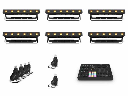 Chauvet DJ Q6BT ILS RGBA LED Bars DJ Lighting Package with USB DMX Transceivers and Wireless Lighting Controller Online Hot Sale