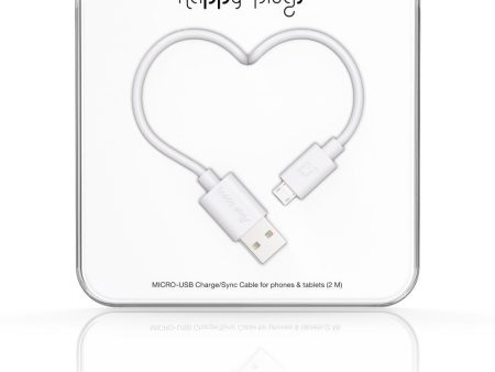 Happy Plugs Micro-USB Charge Sync Cable - White Online