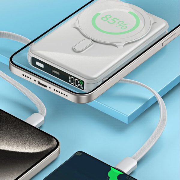 Bolt Max Pro 10000 mAh Wireless MagSafe PowerBank with Built in Type-C, Lightning Cable & Metal Kickstand Discount