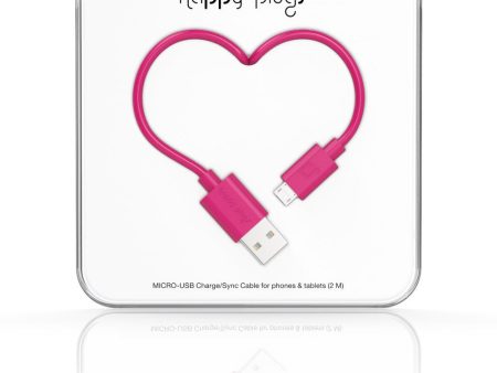 Happy Plugs Micro-USB Charge Sync Cable - Cerise Cheap