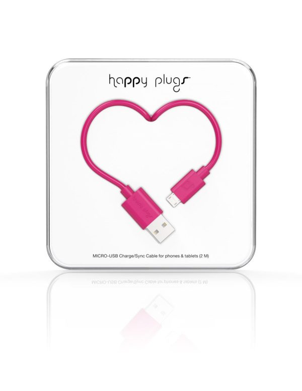 Happy Plugs Micro-USB Charge Sync Cable - Cerise Cheap