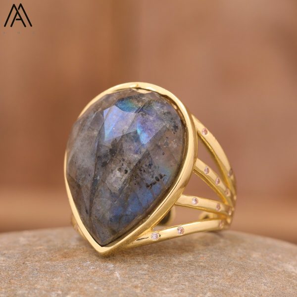 Teardrop Stone Finger Ring on Sale