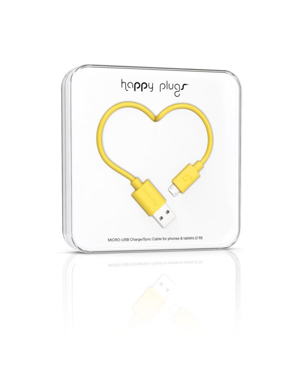 Happy Plugs Micro-USB Charge Sync Cable - Yellow Discount