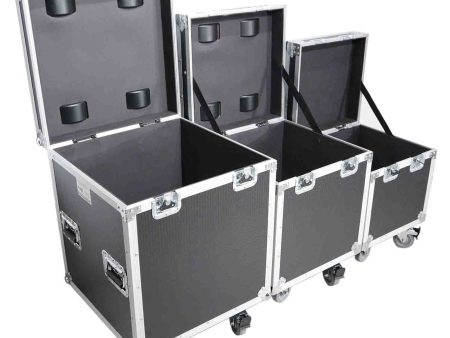 B-Stock: ProX XS-UTL49 PKG3, ATA Style Road Cases Large, Medium and Small Size with Wheels - Package of 3 Supply