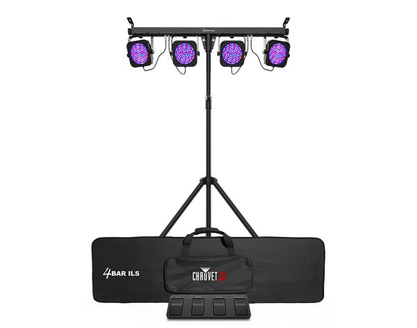 Chauvet DJ RGBW LED Derby Effect Lights DJ Lighting Package with RGB 4-Par Wash Light System, USB Transceivers and Wireless Lighting Controller on Sale