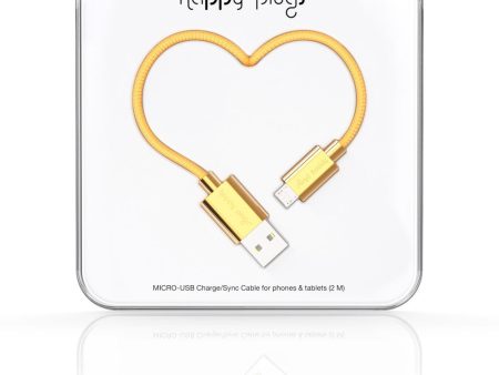 Happy Plugs Micro-USB Charge Sync Cable - Gold (Deluxe Edition) Supply