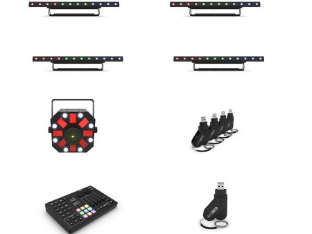 Chauvet DJ Linear Wash Lights DJ Lighting Package with Swarm 5 FX ILS, USB Transceivers and Lighting Controller For Discount