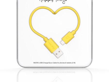 Happy Plugs Micro-USB Charge Sync Cable - Yellow Discount