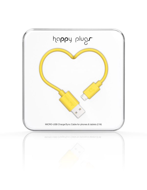 Happy Plugs Micro-USB Charge Sync Cable - Yellow Discount