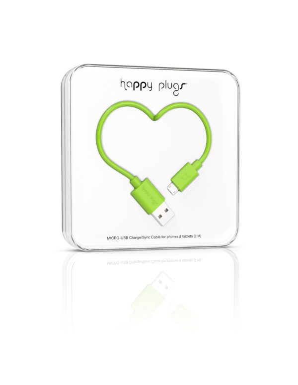 Happy Plugs Micro-USB Charge Sync Cable (2Meters)- Green Online Sale