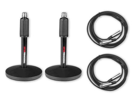 Gator GFW-MIC-DESKTOP-2PK Desktop Microphone Stand with XLR Cable (2-Pack) Supply