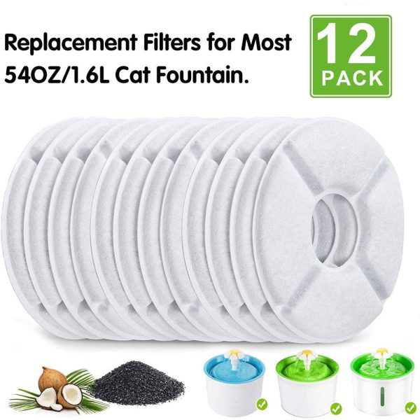 12-piece Cat Water Fountain replacement filter pack. Sale