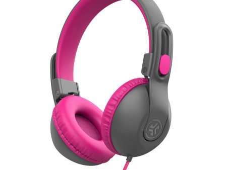 JBuddies Studio 2 On-Ear Kids Wired Headphones Pink Gray Fashion