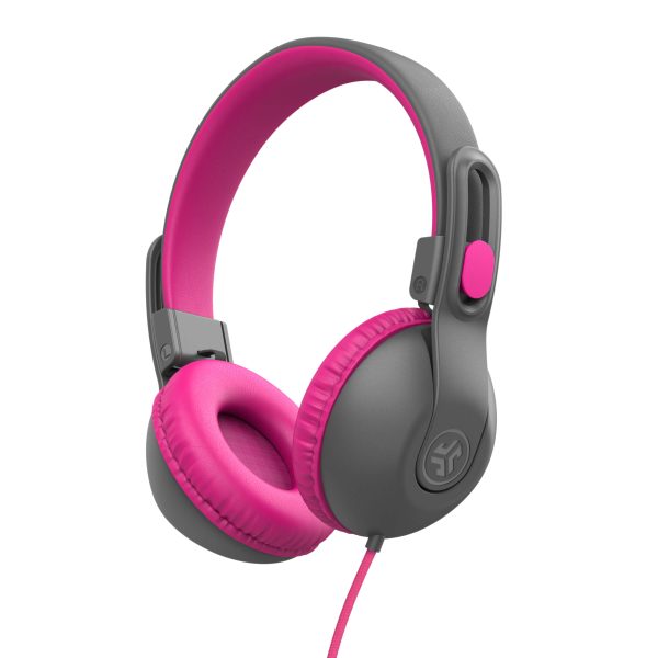 JBuddies Studio 2 On-Ear Kids Wired Headphones Pink Gray Fashion