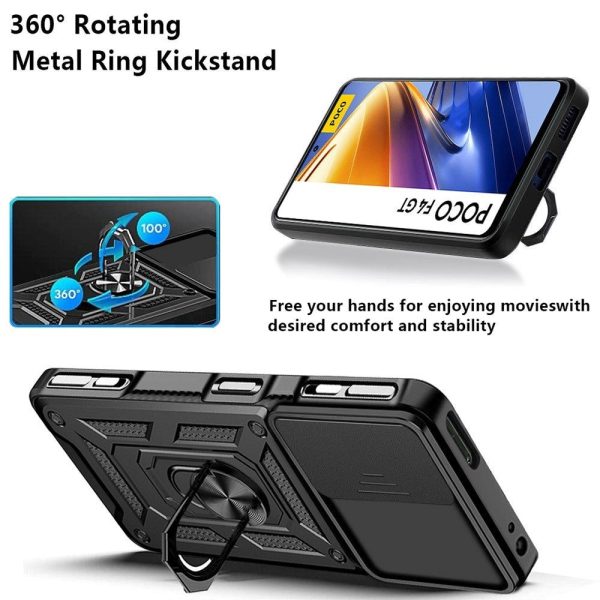 Xiaomi Poco F4 GT Håndværker Cover m. Magnetisk Kickstand & Cam Slider - Sølv Cheap