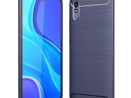 Xiaomi Redmi 9A   9AT Brushed Carbon Fiber Texture Cover - Blå Online Hot Sale