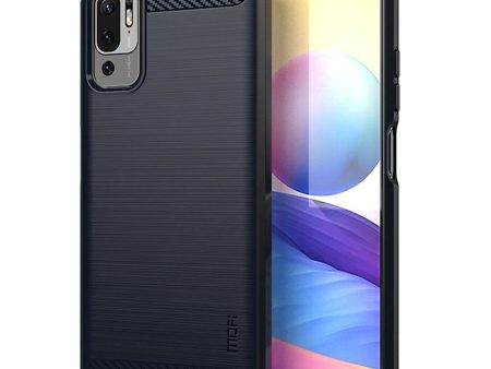 Xiaomi Redmi Note 10 5G Mofi Brushed Carbon Fiber Fleksibelt Plastik Cover - Blå Hot on Sale