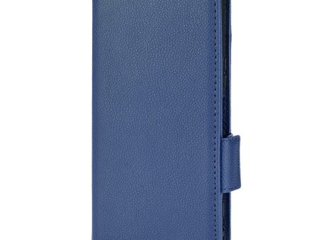 Sony Xperia 5 IV Litchi Læder Cover m. Pung - Mørk Blå Hot on Sale