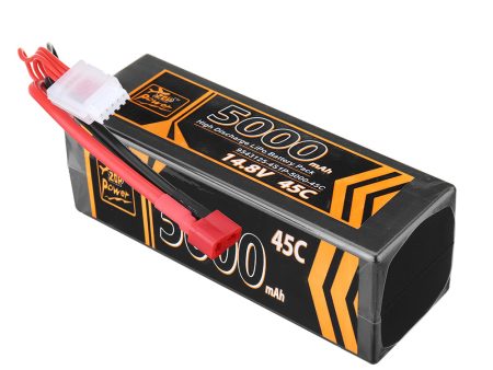 ZOP Power 14.8V 5000mAh 45C 4S Lipo Battery T Plug for RC Car Online now