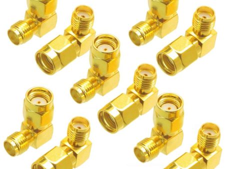 10PCS SMA Female to RP-SMA Male Right Angle Adapter Connector For RC Drone Online Hot Sale